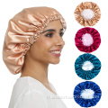 Bonnet de sommeil en satin de soie pour cheveux bouclés